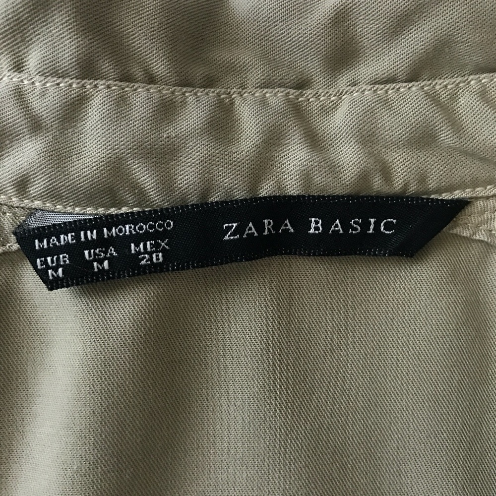 Zara - Tan Military Long Sleeve Button Up Shirt - Picture 14 of 15